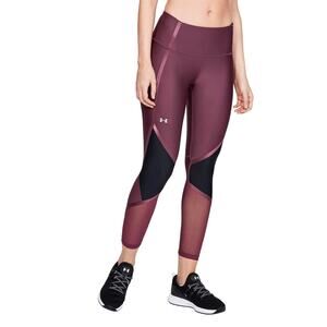 Under Armour HeatGear Shine Ankle Crop Compression Leggings Pink Size Small